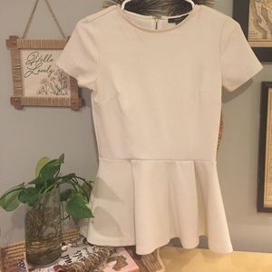 Forever 21 White Peplum Cotton Top